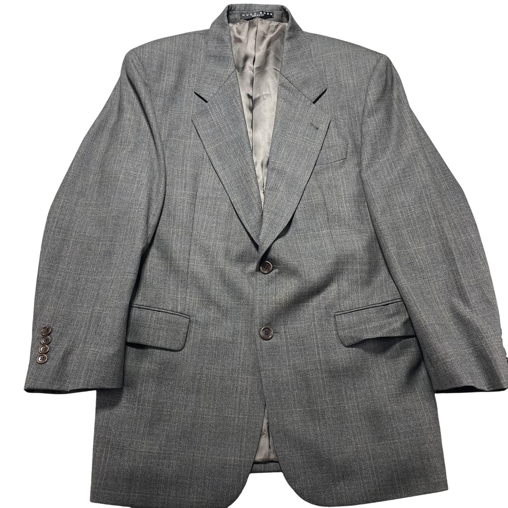 Hugo Boss Suit Jacket Mens 42R Gray Wool Loro Piana Super 110s Blazer USA